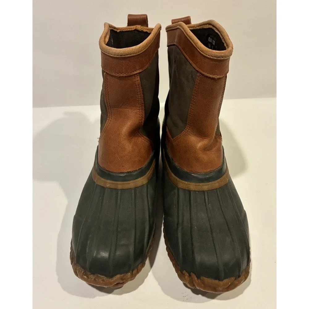 Timberland Mens Vintage Duck Boots Brown Green Waterproof Pull On Size 8 21307